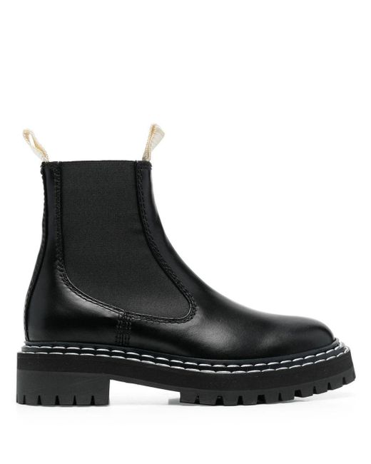 Proenza Schouler Lug-sole Leather Chelsea Boots in Black | Lyst