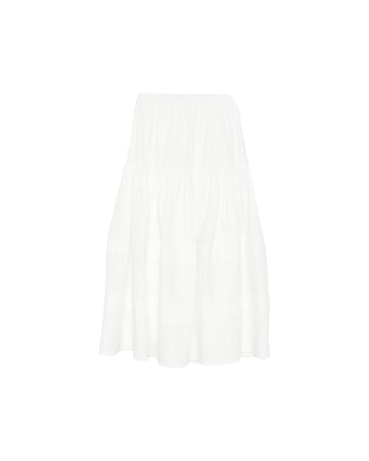 JC Sophie White Luxor Elasticated Tiered Maxi Skirt