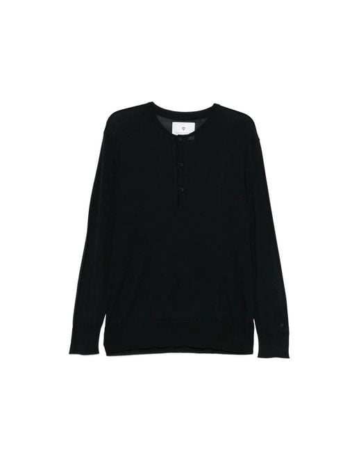 Seven Gauge Black Buttoned Knitted Cardigan for men