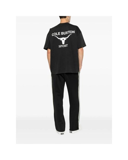 Cole Buxton Black Logo-Print Short-Sleeve T-Shirt for men