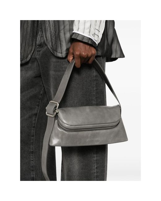 OSOI Gray Folder Brot Leather Tote Bag
