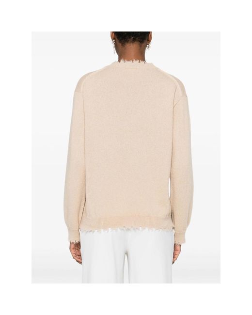 Antonelli Natural Frayed-Hem Cashmere Sweater
