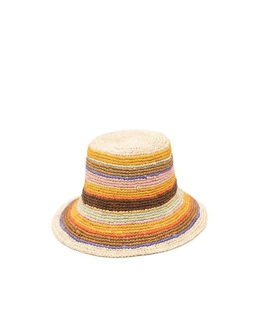 Zimmermann Natural Stripe-Pattern Bucket Hat