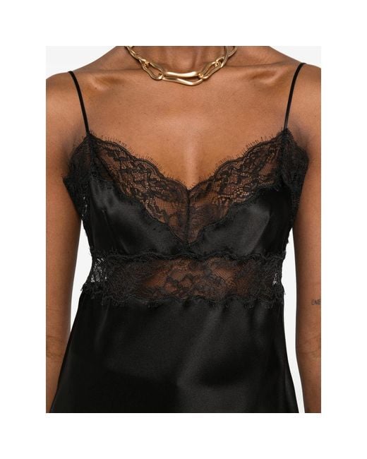 Nili Lotan Black Top With Lace Detail