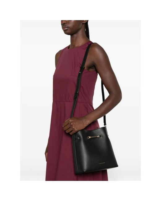 Strathberry Black Corda Bucket Leather Tote Bag