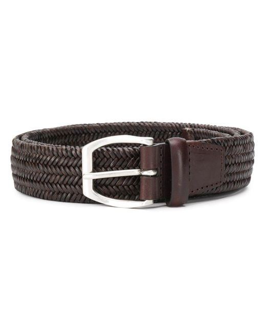 Orciani Brown Braided Style Buckled Belt for men