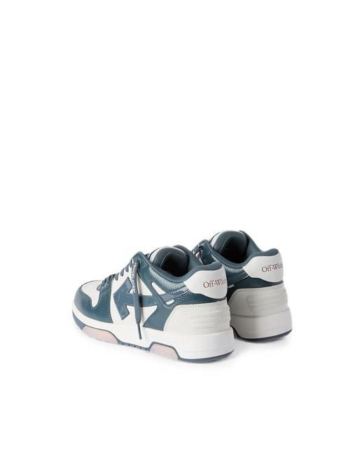 Off-White c/o Virgil Abloh Blue Leather Lace-Up Sneakers for men
