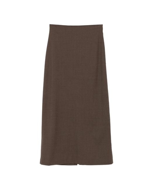Loulou de Saison Brown Wool Maxi Skirt