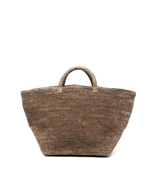 IBELIV Brown Raffia Tote-Bag
