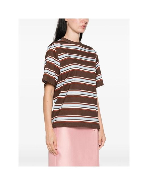 Stine Goya Brown Striped Short-Sleeve T-Shirt