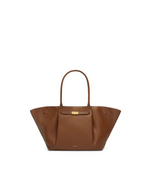 DeMellier London Brown New York Grain Leather Tote Bag