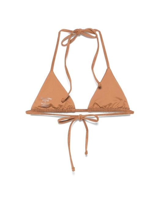 Frankie's Bikinis Brown X Bella Hadid Suede Triangle Bikini Top