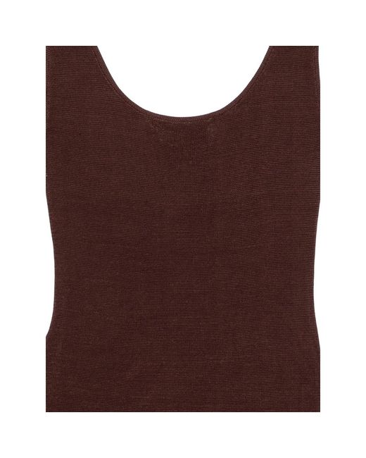 Entire studios Brown Square-Neck Mini Dress