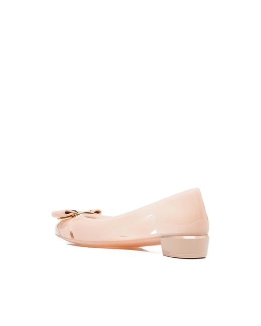 Ferragamo Pink Low Block Heel Pumps