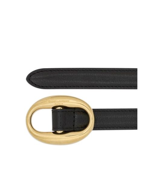 Saint Laurent Multicolor Oval-Buckle Leather Belt