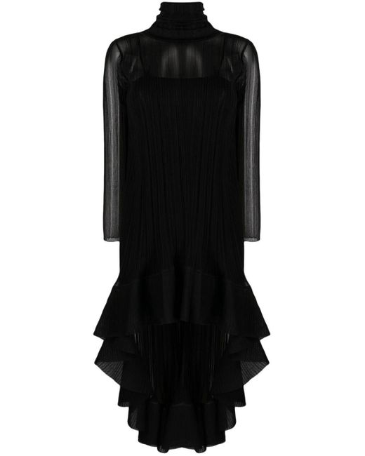 Antonino Valenti Black Nicole High-Low Silk Dress
