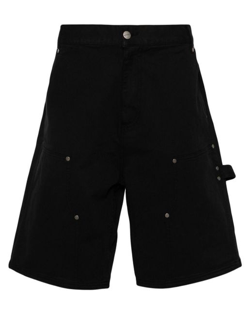 Represent Black Logo-Embroidered Utility Denim Shorts for men