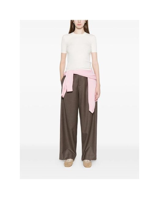 Calvin Klein White Ribbed T-Shirt With Round Neck