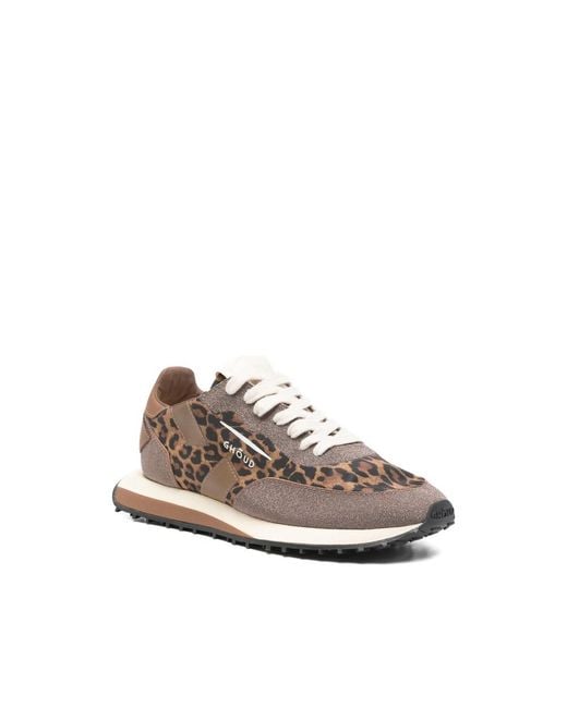 GHOUD VENICE Multicolor Leopard-Print Lace-Up Sneakers