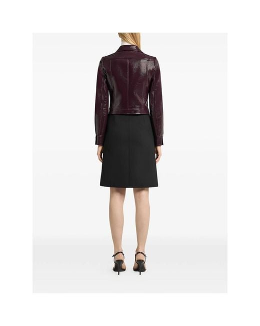 Courreges Brown Cropped Vinyl Jacket