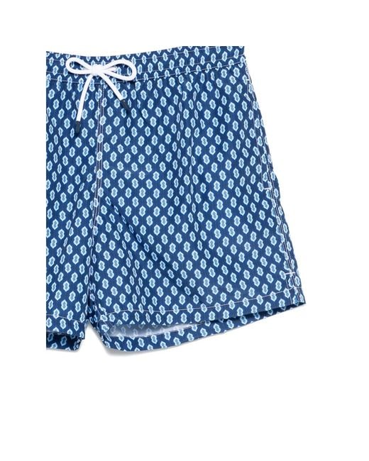 Fedeli Blue Madeira Swim Shorts for men