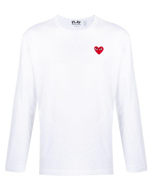 COMME DES GARÇONS PLAY White Long Sleeved Sweatshirt for men