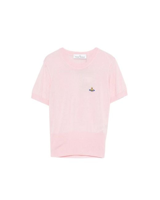 Vivienne Westwood Pink Crew Neck Short Sleeve Sweater
