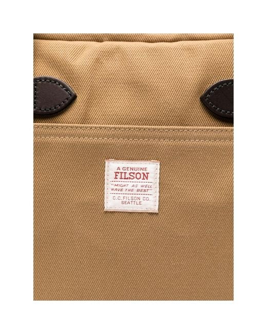 Filson Brown Rugged Twill Tote Bag for men