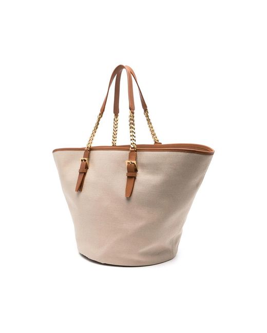 Saint Laurent Natural Neutrals Tote Bags