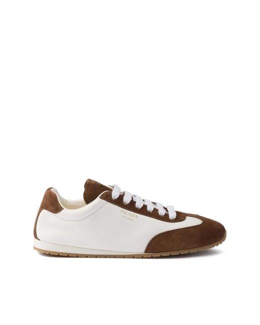 Prada Brown Suede Leather Sneakers