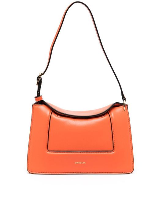 Wandler Orange Micro Penelope Leather Clutch Bag