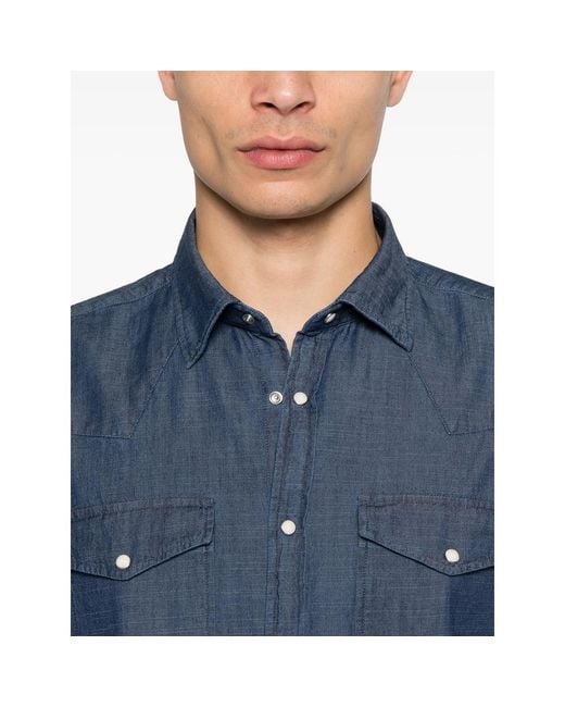 Eraldo Blue Cotton Shirt for men
