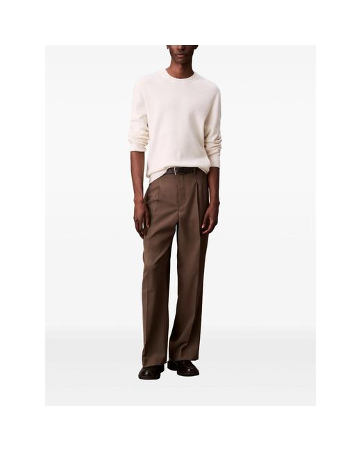 Calvin Klein White Textured Finish Sweater for men