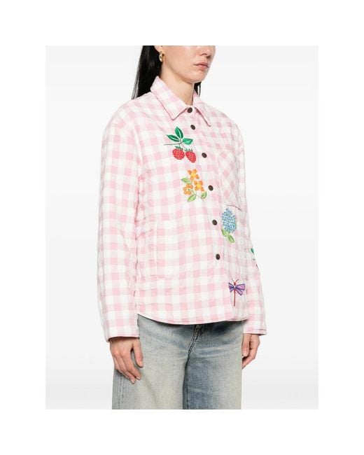 SUSANNA BLU Pink Crisantemo Gingham Jacket