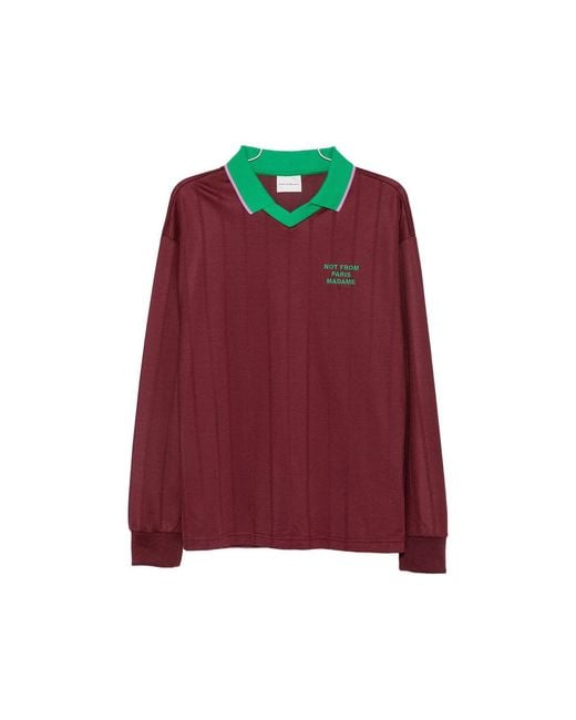 Drole de Monsieur Red Slogan Polo Shirt for men