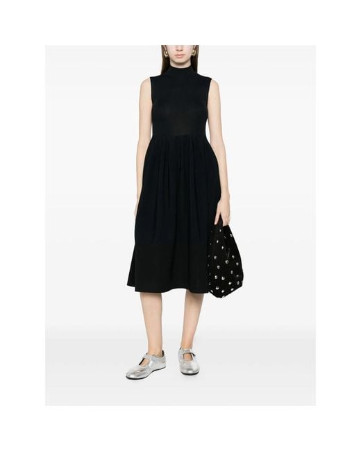 CFCL Black Rivulet Ribbed Midi Dress