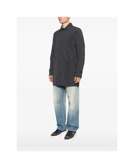 Moorer Black Vittor-Ac Button-Up Coat for men