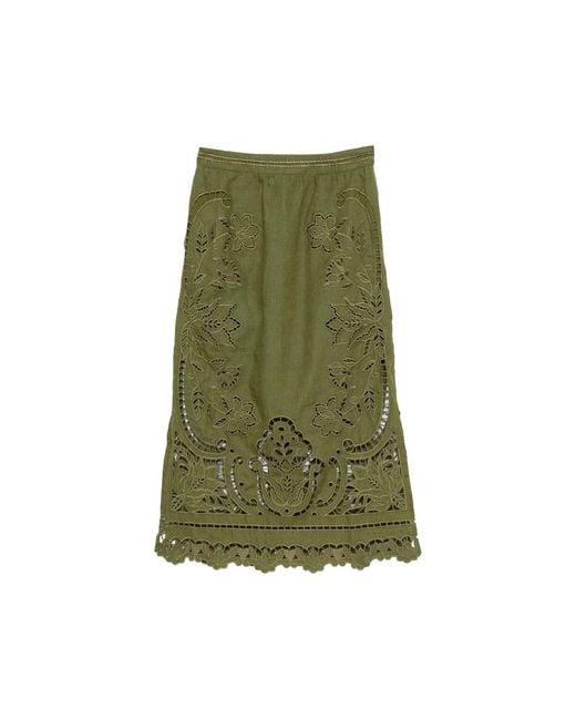 Farm Rio Green Majestic Garden Richelieu Skirt