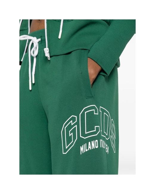 Gcds Green Logo-Print Drawstring Track Pants