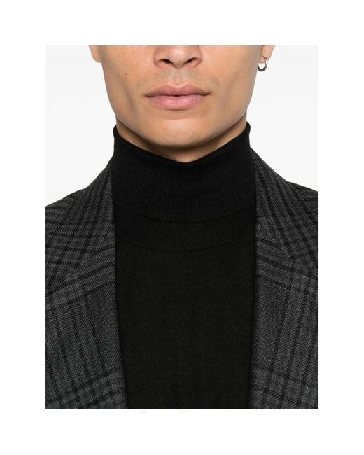 Fedeli Black Turtleneck Sweater for men