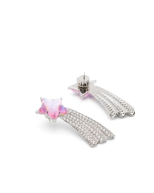 YVMIN White Star Embellished Earrings