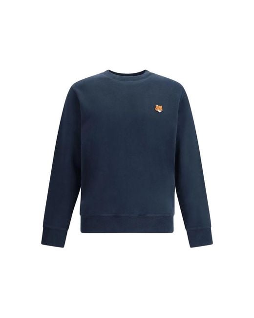 Maison Kitsuné Blue Logo-Patch Sweatshirt for men
