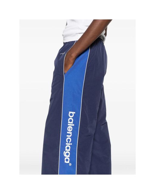Balenciaga Blue Logo-Detail Track Pants
