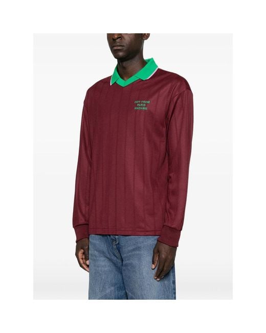 Drole de Monsieur Red Slogan Polo Shirt for men