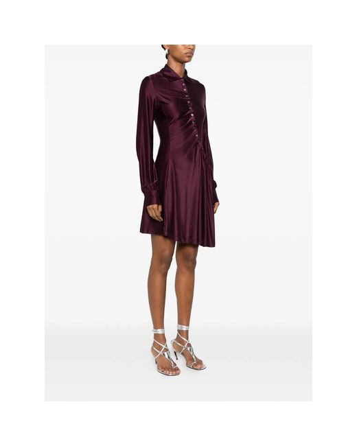 Rabanne Purple Snap-Button Mini Dress