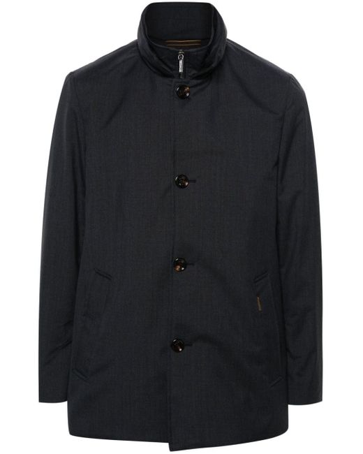 Moorer Black Buttoned Zipped Jacket for men