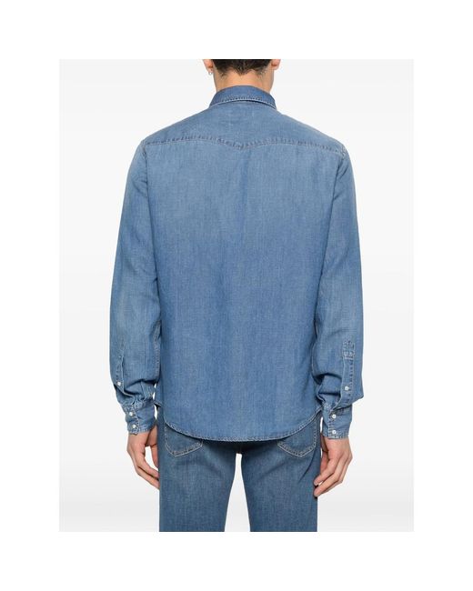 Jacob Cohen Blue Shirt Cotton-Linen for men