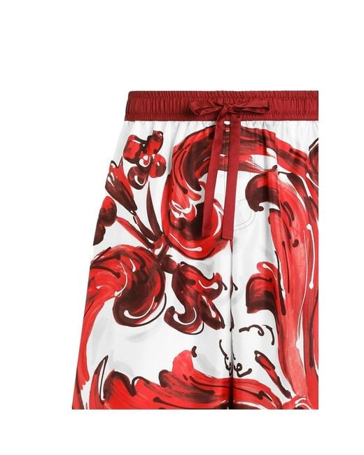 Dolce & Gabbana Red Vanity Bermuda Shorts for men