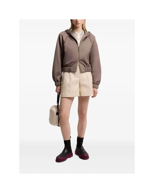Moncler Brown Logo-Patch Zip-Up Hoodie