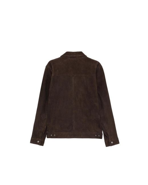 7 For All Mankind Brown Leather Jacket Modern Tru Suede for men